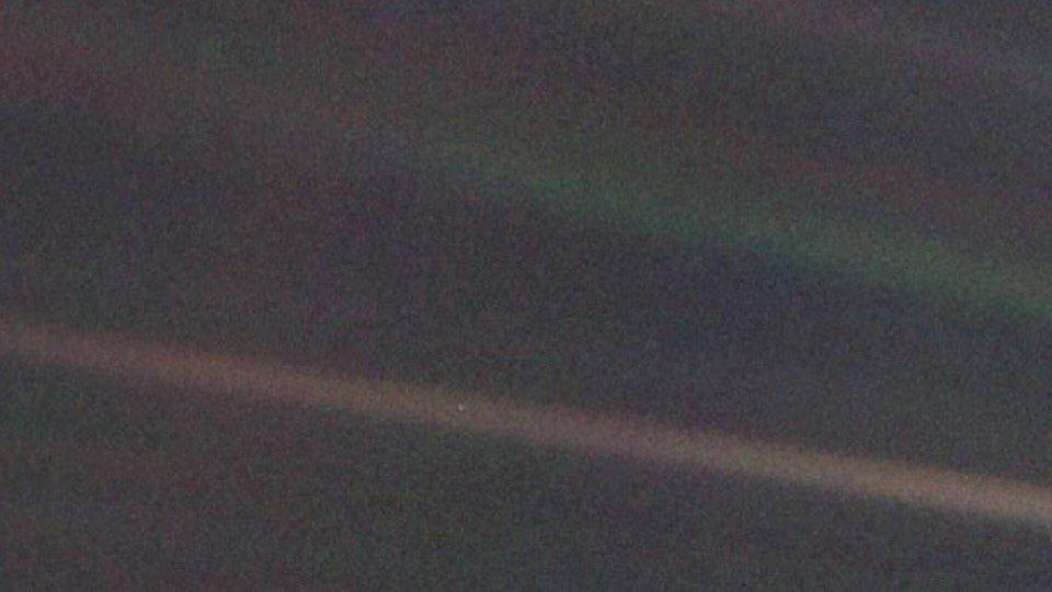 View of Earth from space showing its fragility in the dark universe