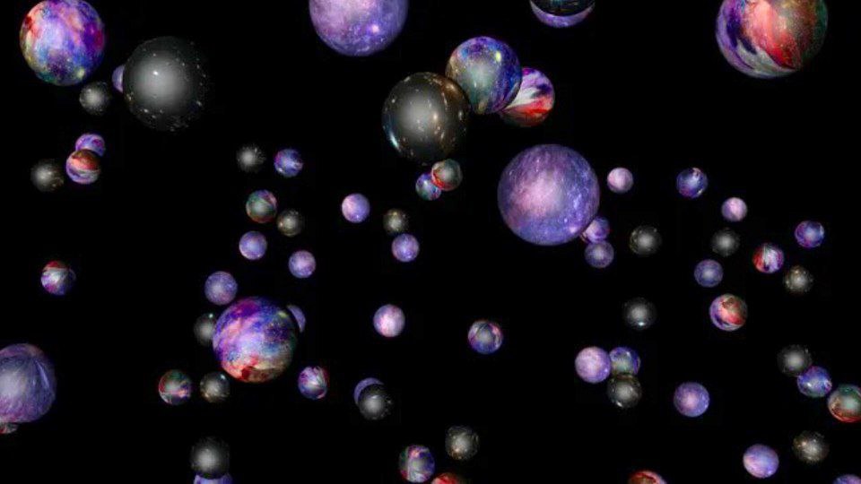 Artistic representation of a multiverse, showing parallel dimensions